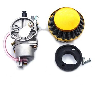 Carburateur Carb Carby + Staal 44Mm Luchtfilter Rood Blauw + Stack Voor 47cc 49cc Mini Moto Dirt Pocket bike Atv Quad Go Kart Mini Moto goud