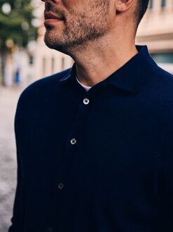 Cardigan Shirt Merino Antraciet Grijs - L,M,XL,XXL