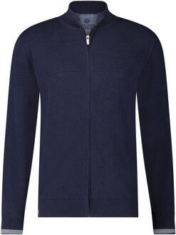 Cardigan With Rib Details Navy   3XL