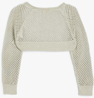 CARDIGANS Ronde kraag Met gaas Vest Lichtgrijs