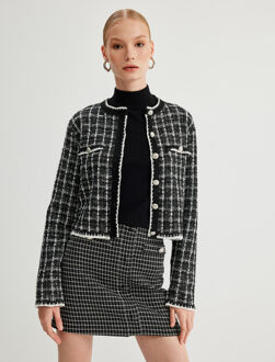 CARDIGANS Ronde kraag Met knoppen Vest Zwart