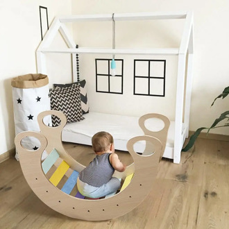 Carefully Handmade Wooden Balance Board Rocking Play Kids Educational Toy Rockers Balance Boards Slides Step Resting Places