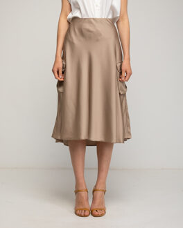 Cargo satijnen midirok Beige