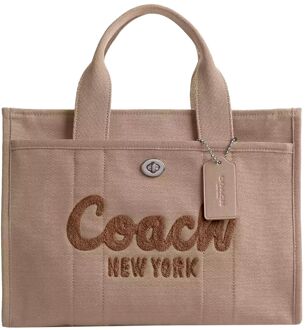 Cargo tote bag dark natural handtas dames Taupe - H 25 x B 34 x D 15 cm