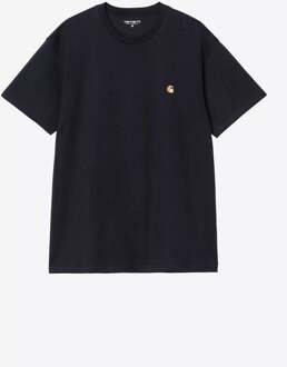 Carhartt CHASE T-SHIRT DARK NAVY/GOLD - maat XL Blauw