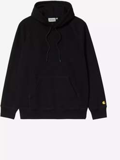 Carhartt HOODED CHASE SWEAT BLACK/GOLD Zwart