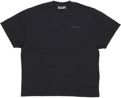 CARHARTT WIP Akron Tee Zwart Gepigmenteerd Gekleurd T-Shirt Carhartt Wip , Black , Dames - M,S,Xs