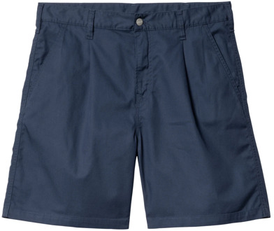 CARHARTT WIP Blauwe Katoenen Bermuda Shorts Regular Fit Carhartt Wip , Blue , Heren - W29,W32,W33,W31,W30