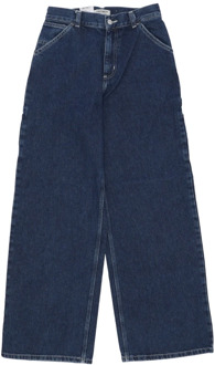 CARHARTT WIP Blauwe Stone Washed Jeans voor Vrouwen Carhartt Wip , Blue , Dames - W29,W30,W28