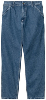 CARHARTT WIP Eenvoudige broek van 100% katoen Carhartt Wip , Blue , Heren - W30 L32,W32 L32,W31 L32