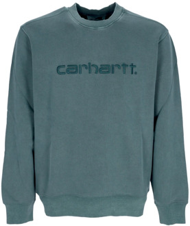 CARHARTT WIP Groene Crewneck Sweatshirt - Lichtgewicht en Stijlvol Carhartt Wip , Green , Heren - XL