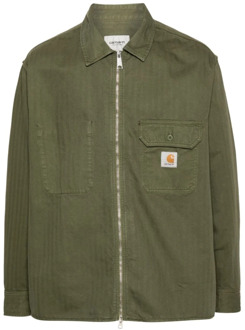 CARHARTT WIP Herringbone Cotton Shirt Jacket Carhartt Wip , Green , Dames - L