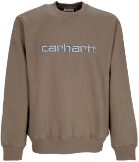 CARHARTT WIP Logo Crewneck Sweatshirt Barista/Mirror Carhartt Wip , Brown , Heren - XL