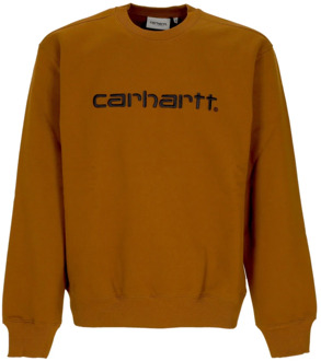 CARHARTT WIP Logo Crewneck Sweatshirt Bruin/Zwart Carhartt Wip , Brown , Heren - XL