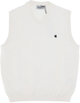 CARHARTT WIP Madison Vest Sweater in Wax/Zwart Carhartt Wip , White , Heren - XL