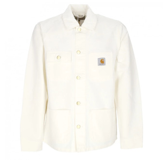 CARHARTT WIP Michigan Coat Wax Rinsed Streetwear Jas Carhartt Wip , White , Heren - Xl,L,M