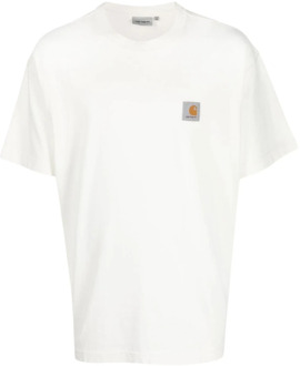 CARHARTT WIP Nelson Gepigmenteerd T-Shirt Carhartt Wip , White , Heren - 2Xl,Xl,M,S