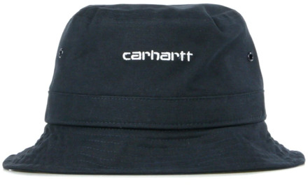 CARHARTT WIP Script Bucket Hat - Donkerblauw/Wit Carhartt Wip , Blue , Heren - S/M