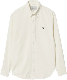 CARHARTT WIP Witte Katoenen Fluwelen Overhemd Carhartt Wip , White , Heren - Xl,S