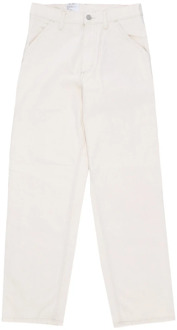 CARHARTT WIP Witte Rinsed Single Knee Pant Carhartt Wip , White , Heren - W36 L34,W34 L34