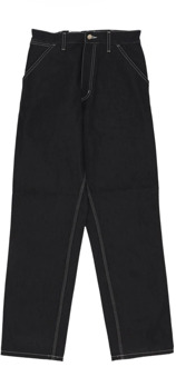 CARHARTT WIP Zwart Rigid Simple Pant Streetwear Carhartt Wip , Black , Heren - W34 L32,W31 L32,W33 L32,W36 L32,W30 L32,W28 L32