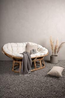 Carina rotan loungestoel gebroken wit - met zitkussen Bruin