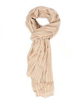 Cario | scarf with irregular stripes | taupe Print / Multi - One size