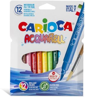 Carioca penseelstift Aquarel, ophangdoosje met 12 stuks Multikleur