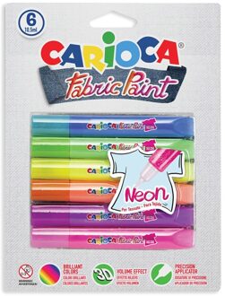 Carioca Textielverf Neon Op Blister 6x10,5ml variërend