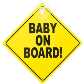 Carkids Bordje Baby On Board! Engels 12,5 Geel