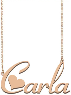 Carla Name Necklace Custom Personalized Nameplate Pendant Gold for Women Girls Best Friends Birthday Wedding Mother Days Gift