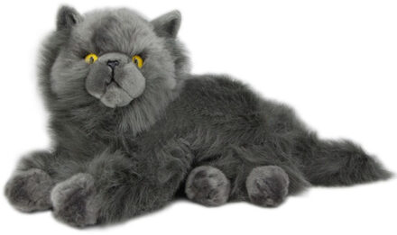 Carldick Pluche knuffeldier Perzische kat - grijs - 30 cm - kat - huisdieren knuffel