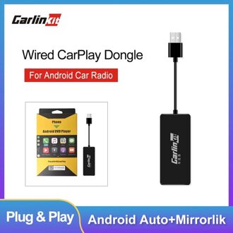 Carlinkit Usb Carplay Dongle/Android Auto Voor Android Auto Android Multimedia Speler Iphone Android Telefoon Bedrade Autokit Zwart