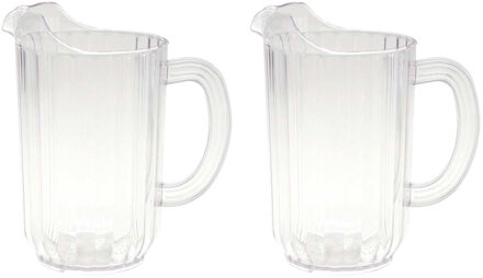 Carlisle Karaf - 2x - polycarbonaat kunststof - 1 liter - sapkan/ waterkan - 12 x 18 cm