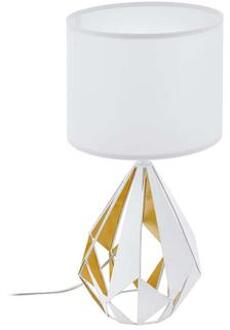 Carlton 5 Tafellamp - E27 - 51 cm - Wit, Honinggoud Goud, Wit