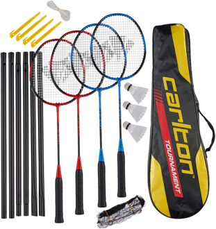 Carlton Badminton Tournament 4 Spelers Set blauw - rood - zwart - 1-SIZE