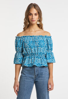 carmen blouse gaya Blauw