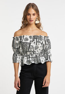 carmen blouse gaya - maat Zwart/wit