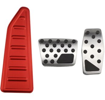 Carmilla Op Auto Pedalen Voor Jeep Renegade - Rvs Auto Gas Rem Rest Voetpedaal Bescherming Cover AT met rood rust uit