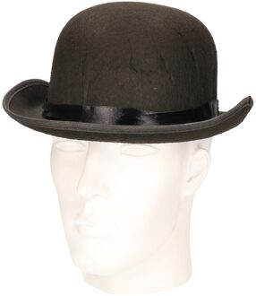 Carnaval bolhoed - vilt - zwart - voor heren - verkleed hoeden