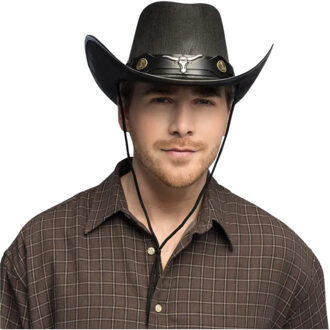 Carnaval Cowboy hoed Wyatt - zwart- volwassenen - Western