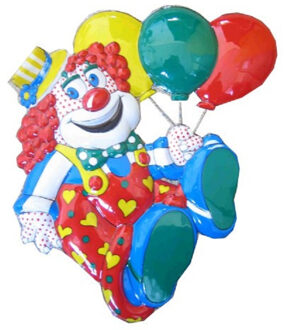 Carnaval decoratie schild clown ballonnen 50 x 45 cm - Feestdecoratievoorwerp