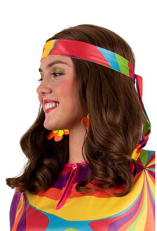 Carnaval/festival hippie flower power bandana meerkleurig - Verkleedhaardecoratie Multikleur