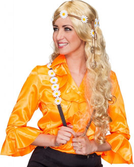 Carnaval/festival hippie flower power hoofdband met madeliefjes