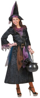 Carnaval/Halloween verkleedkleding heksen jurk - paars - dames - inclusief hoed Multi