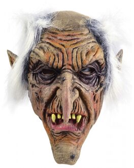 Carnaval/Halloween verkleedmasker - Trollen - Latex hoofd - Volwassenen - haakneus en wit haar Multi
