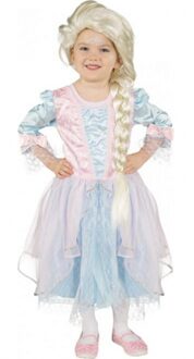 Carnaval outfit lichtblauw met roze prinses jurk