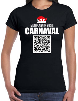 Carnaval QR code plannen voor carnaval / Brabant feest t-shirt dames zwart - Carnaval shirts 2XL