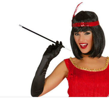 Carnaval Sigaretten houder Flapper - zwart - charleston/jaren 20 stijl