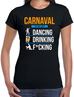 Carnaval t-shirt to do list zwart dames - Foute Carnaval outfit L